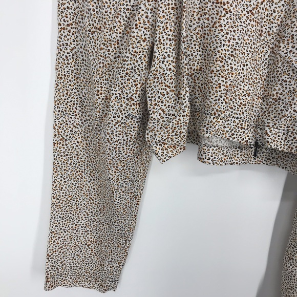 NWT AFRM puff sleeve leopard print crop top xl - Picture 9 of 12